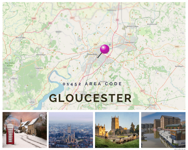 01452 Gloucester area code map