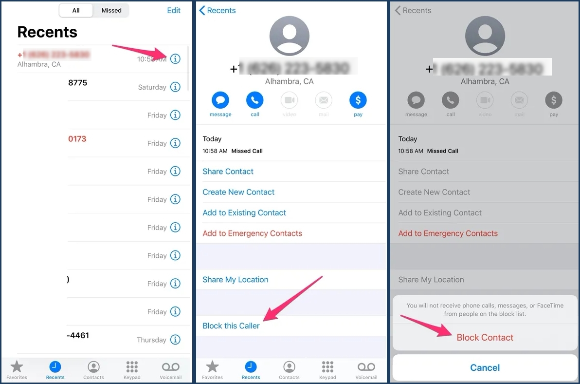 How to block on iPhone